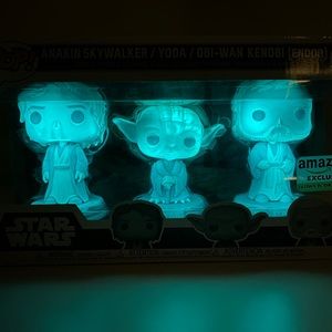 Funko Pop! Star Wars Force Ghost 3-Pack (Anakin, Yoda, Obi-Wan) Glow-in-the-Dark
